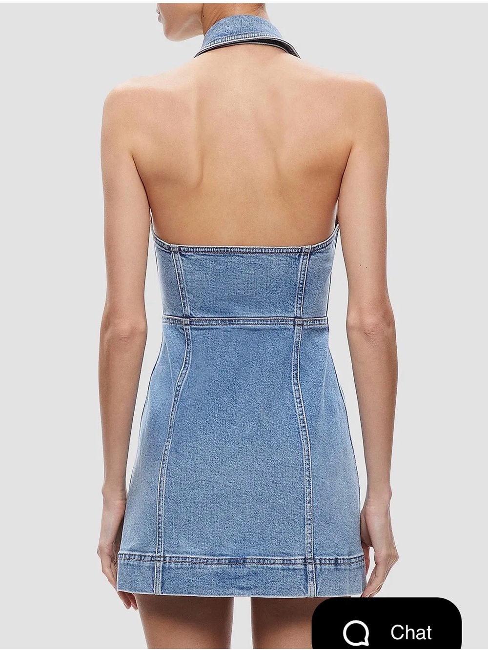 Alice + Olivia Kendall Denim Halter Minidress - Picture 4 of 9